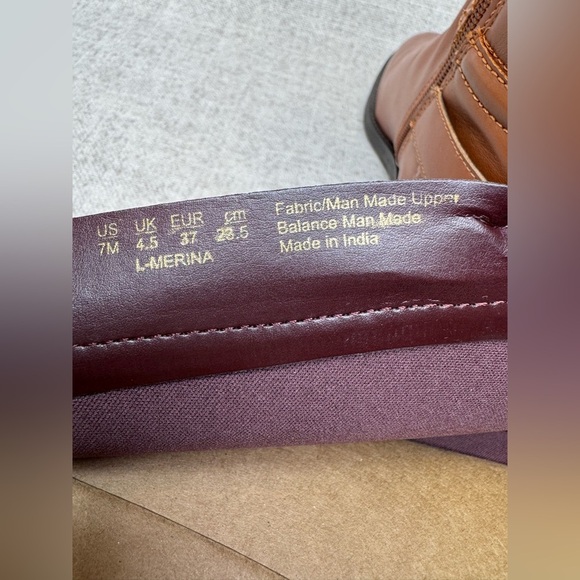 NWOB Franco Sarto Stretch Merina brown knee riding high boots size 7M preppy - Picture 12 of 14